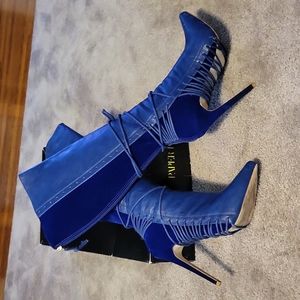 Royal Blue knee length boots